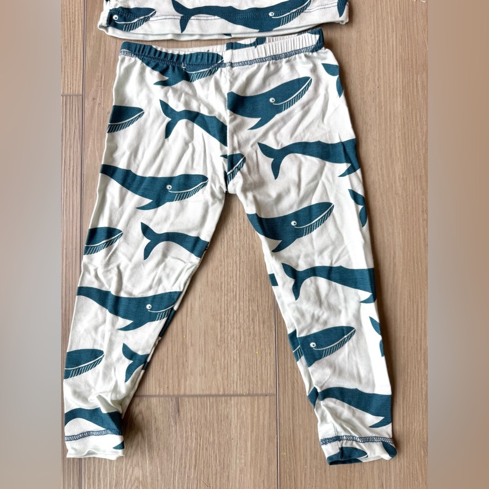 Kickee Pants Whale Print Bamboo Pajamas Fresh Air Blue 18-24M NWOT 2 Piece - Picture 4 of 6
